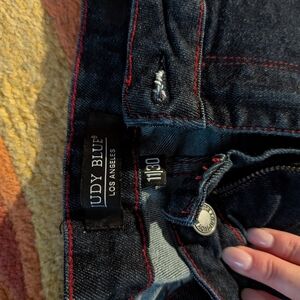 Judy Blue Dark Wash Jeans with Red Stitching